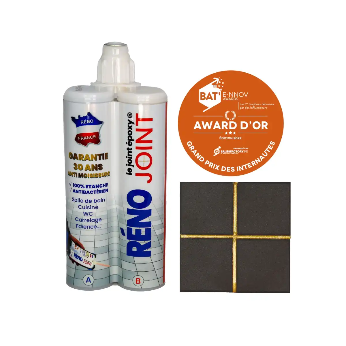 Joint de carrelage dorée époxy